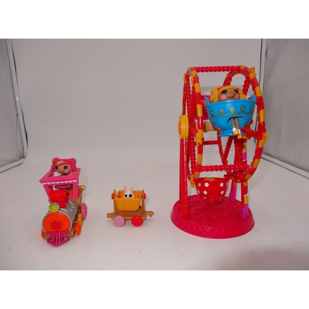 Lalaloopsy Silly Pet Parade Train WORKS + Mini Dolls & Accessories Ferris Wheel